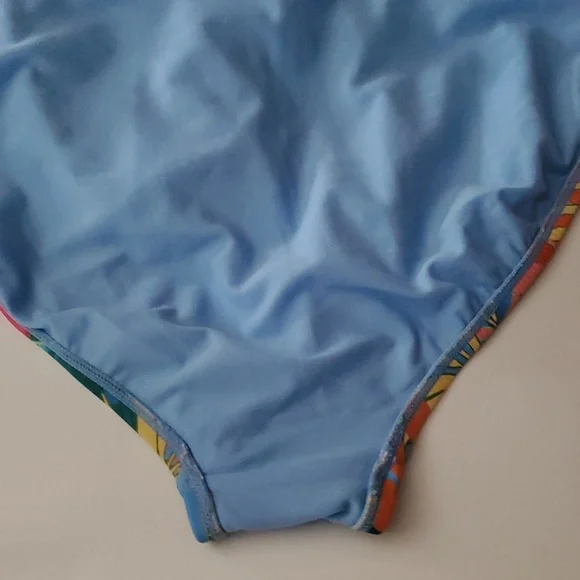 Kona Sol Bright Floral Bikini Size Extra Large High-Rise Bottoms Tie Top - Picture 8 of 12